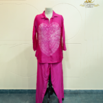 Heart-Motif Tie-Dye Silk Co-Ord Set