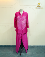 Heart-Motif Tie-Dye Silk Co-Ord Set - Image 3