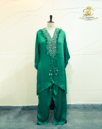 Emerald Elegance: Handcrafted Artisan Co-Ord Set - Image 2