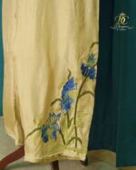 Pearl-Embellished Beige Silk Co-Ord Set - Image 4
