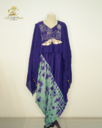 Indigo Horizon Hand-Embroidered Kaftan Set