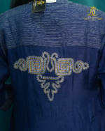 DC Designer Couture Navy Blue Silk Kurti with Intricate Zari & Bead Work - Image 4