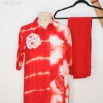 Hand-Beaded Rose Tie-Dye Shirt & Trouser Set