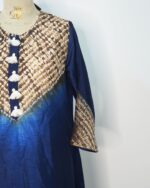 Shibori Tie-Dye Silk Kurta Set - Image 4