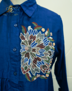 Royal Blue Hand-Embroidered Co-Ord Set - Image 2