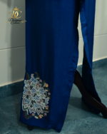 Royal Blue Hand-Embroidered Co-Ord Set - Image 3