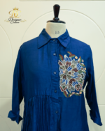 Royal Blue Hand-Embroidered Co-Ord Set - Image 4