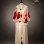 Crimson Bloom Embroidered Organza Co-Ord Set