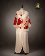Crimson Bloom Embroidered Organza Co-Ord Set