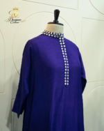 Royal Purple Mirror Work Tie-Dye Kurta Set - Image 2