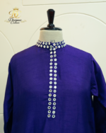 Royal Purple Mirror Work Tie-Dye Kurta Set - Image 4