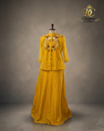 Sunshine Mustard Mandarin Collar Short Kurti Skirt Co-ord Set