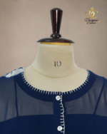 Midnight Navy Shibori Print Front-Button Cape Set - Image 2