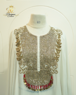 Ivory Mirror-Embellished Cape Kaftan Set - Image 2
