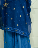 Royal Sapphire Woven Chanderi Kaftan Set - Image 2