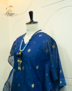Royal Sapphire Woven Chanderi Kaftan Set - Image 3