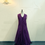 Royal Purple Embellished Georgette Layered Anarkali Set