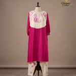 Radiant Pink & Off-White Hand-Dyed Silk Kurta Set