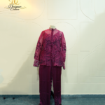 Royal Plum Embroidered Organza Co-Ord Set