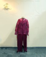 Royal Plum Embroidered Organza Co-Ord Set