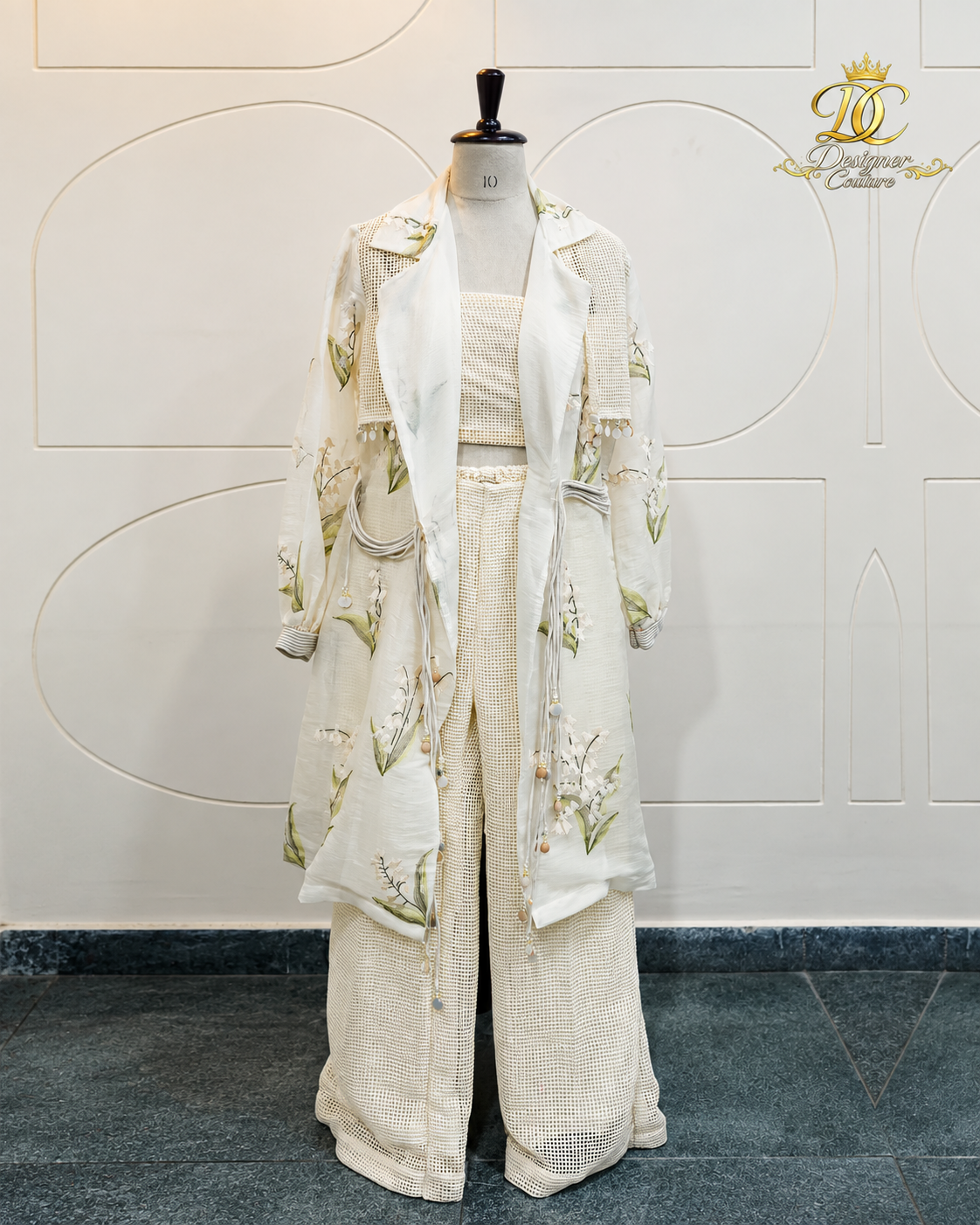 13 Lily Print Layered Trench Co-Ord Set - Image 1