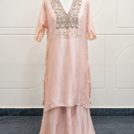 Blush Pink Hand-Embroidered Tunic & Palazzo Set