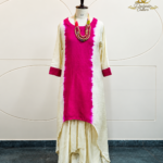 Fuchsia Tie-Dye Asymmetric Kurta Set