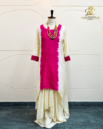 Fuchsia Tie-Dye Asymmetric Kurta Set