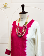 Fuchsia Tie-Dye Asymmetric Kurta Set - Image 5