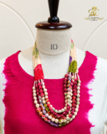Fuchsia Tie-Dye Asymmetric Kurta Set - Image 3
