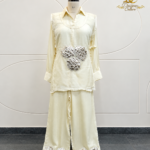 Ivory Silk Floral Appliqué Co-Ord Set