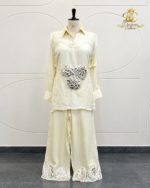 Ivory Silk Floral Appliqué Co-Ord Set